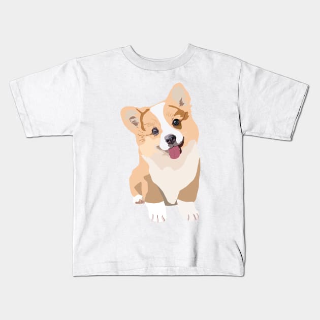 Corgi Puppy Kids T-Shirt by smoochugs